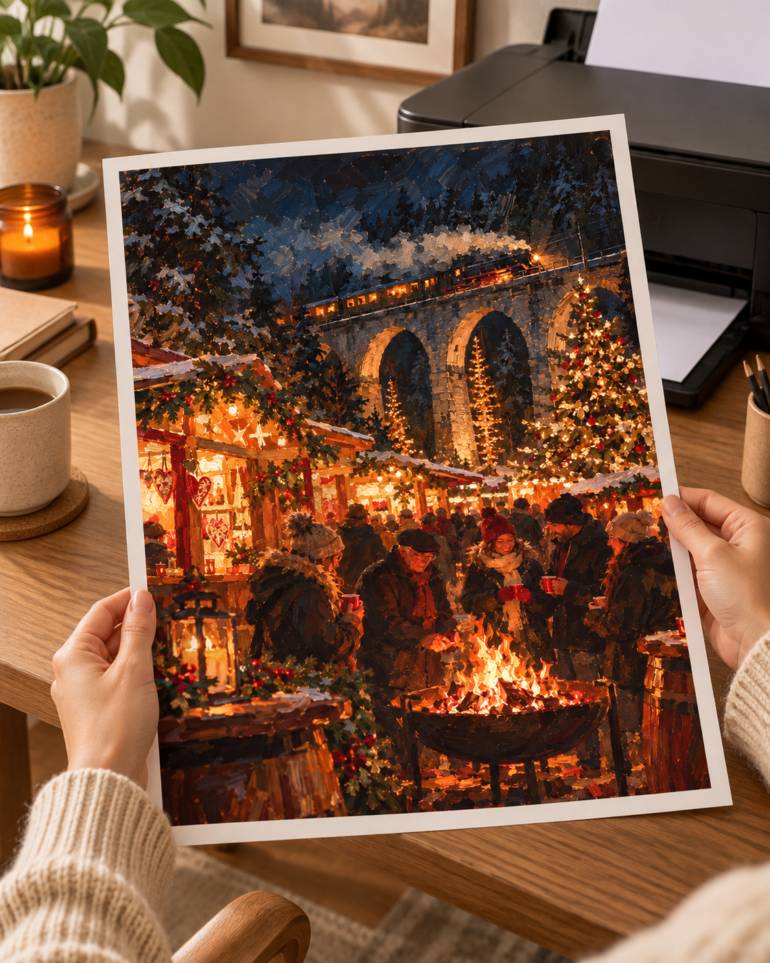 Ravennaschlucht Wintermotiv als Ausdruck für zu Hause in den Händen gehalten