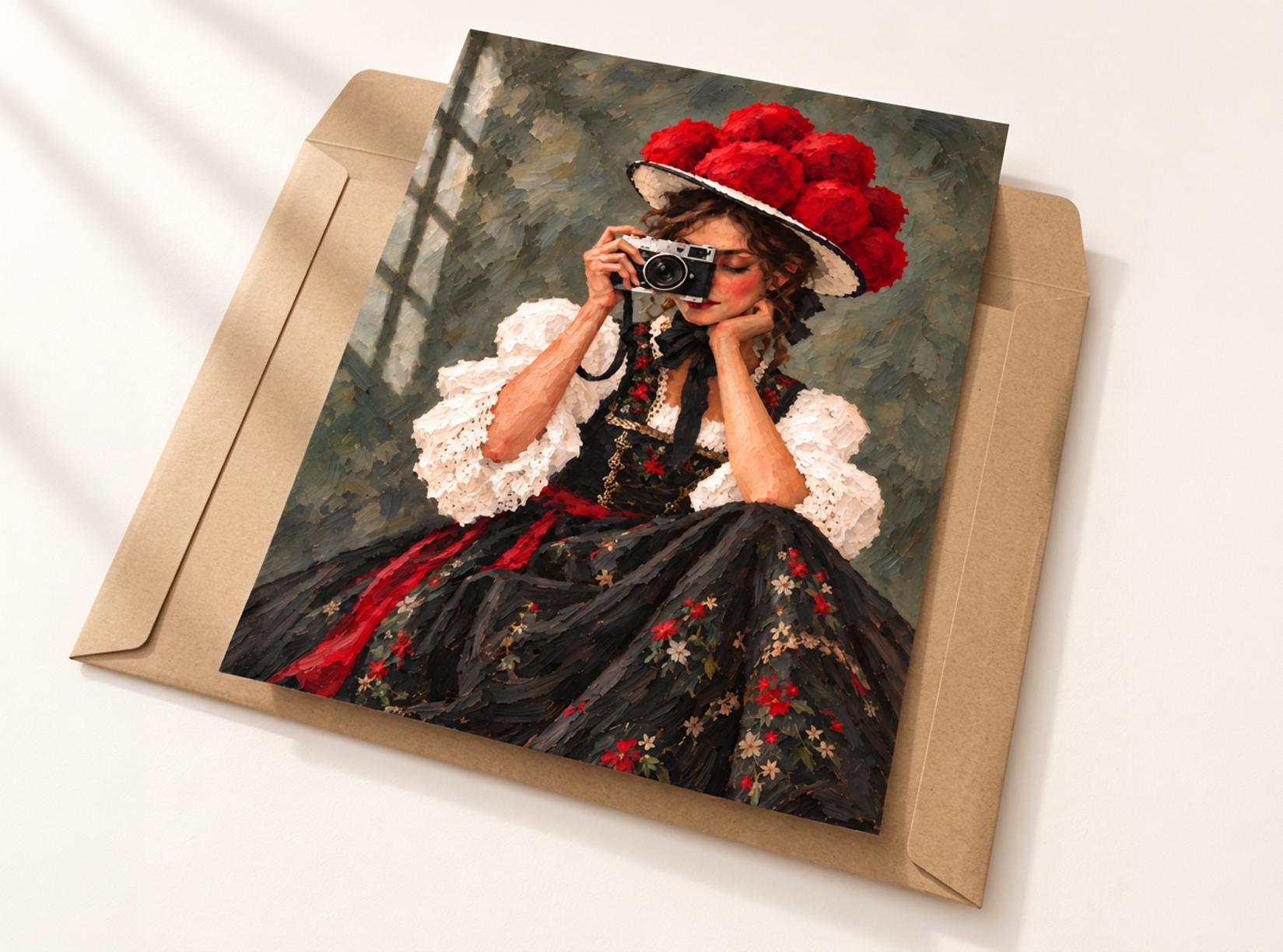 Bollenhut-Fotografin als randloser Fine Art Print in schützender Kartonverpackung