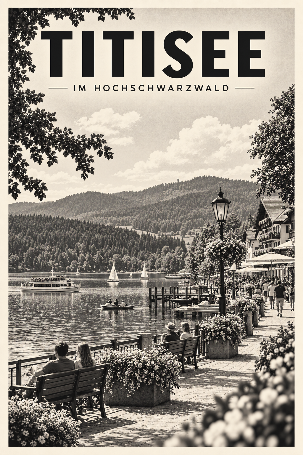 Titisee im Hochschwarzwald als monochromer Fine Art Print aus der Serie Schwarzwald Orte
